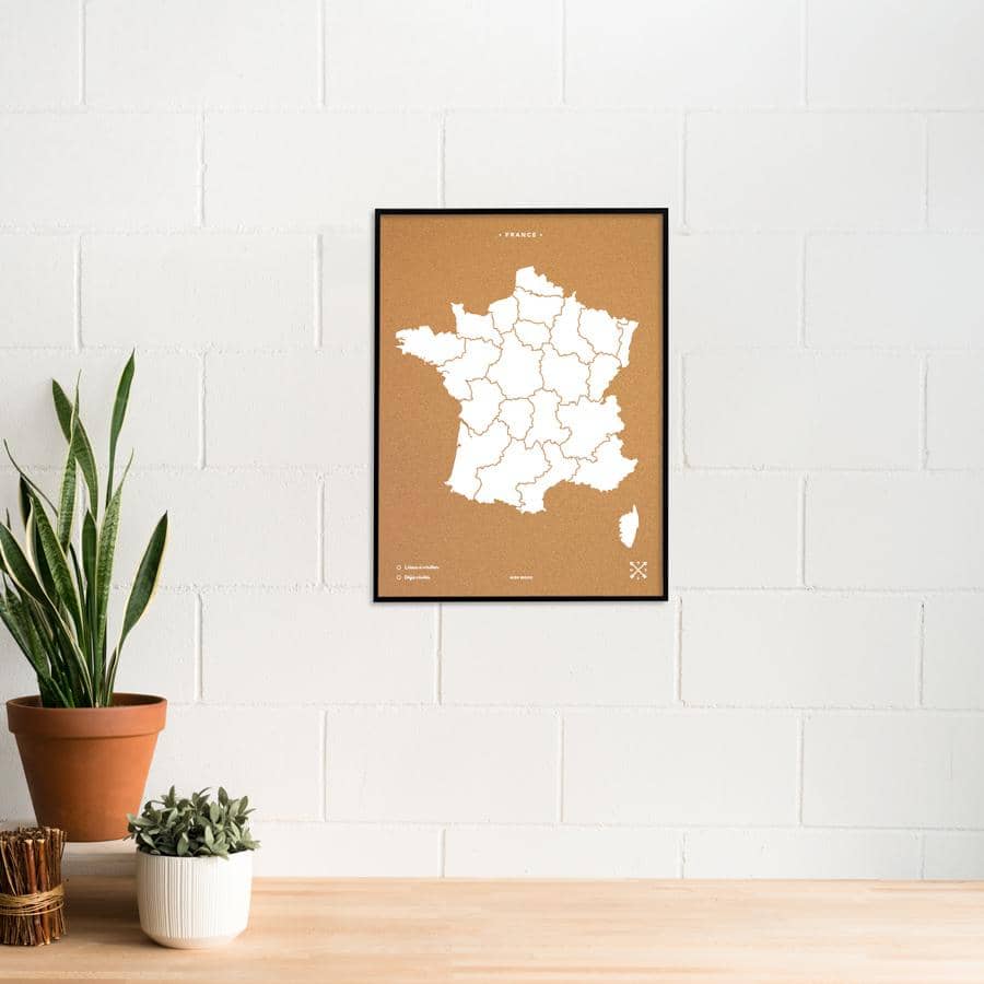 Mapa de corcho - Woody Map Natural Francia - Misswood