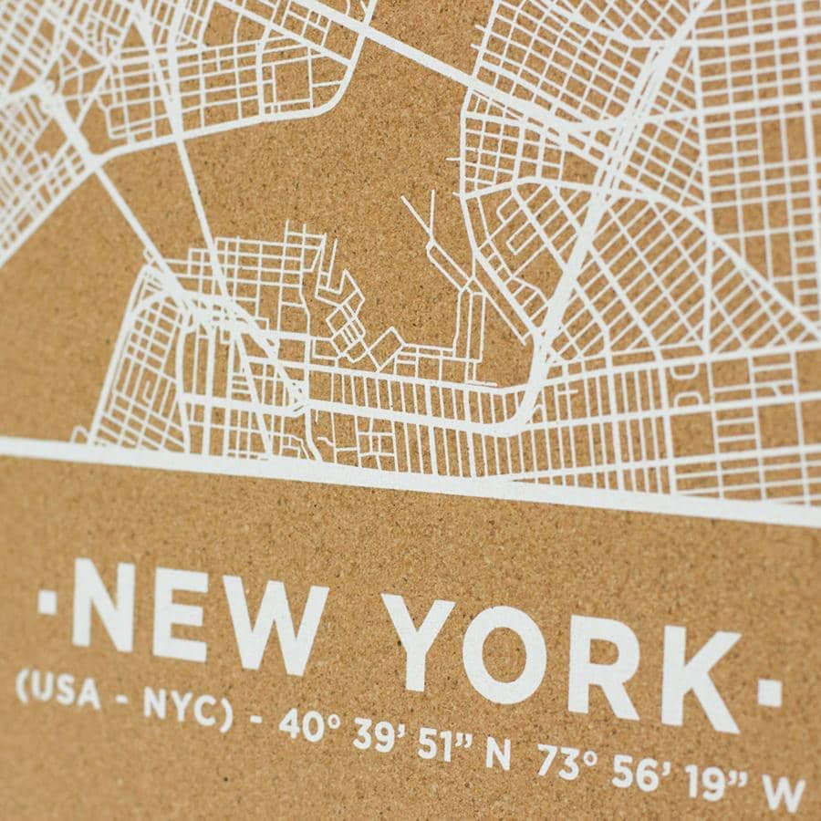 Mapa de corcho - Woody Map Natural Nueva York - Misswood