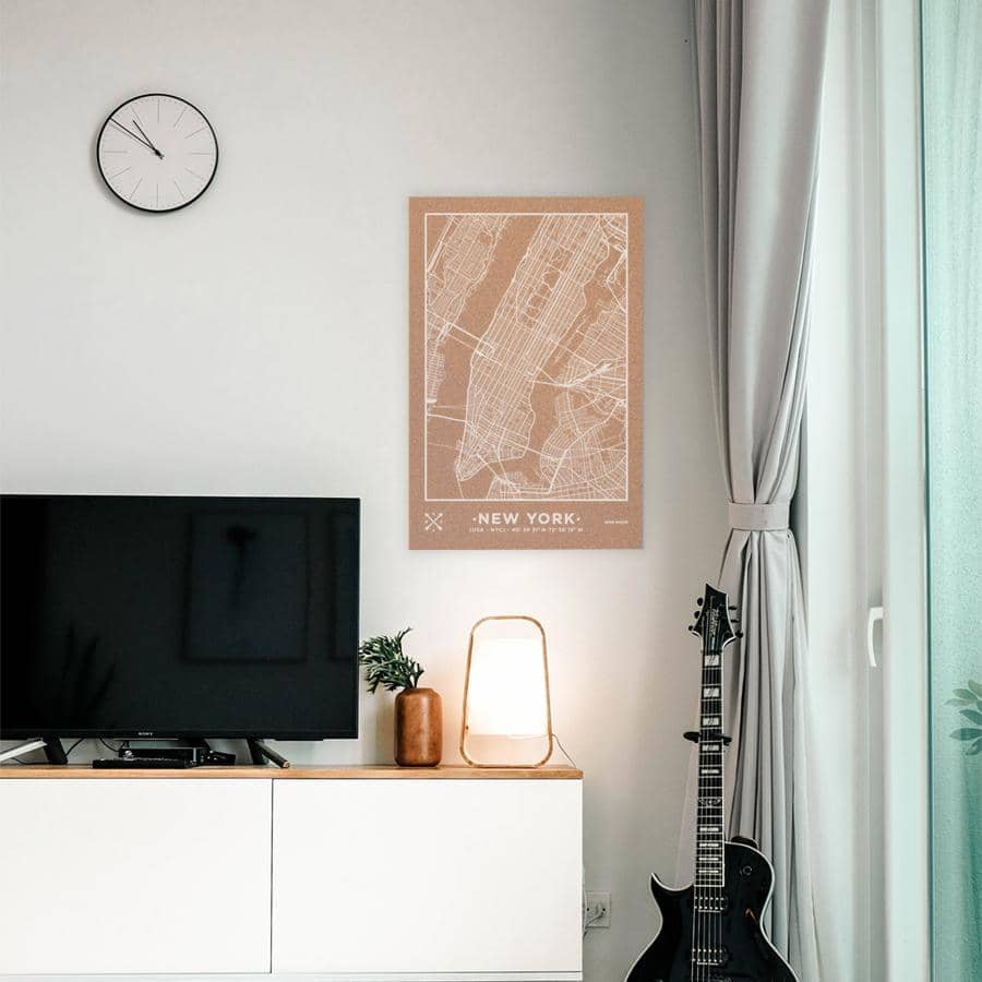 Mapa de corcho - Woody Map Natural Nueva York - Misswood